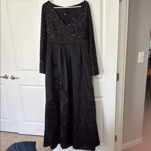 Elegant Black Sequin Evening Gown